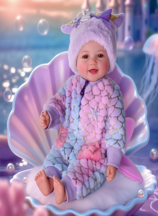 BABESIDE Mermaid Baby Doll Girl-17inch Realistic Soft Baby Dolls with Sparkling Mermaid Outfit & Accessories, Cute Mermaid Toys for 3+ Year Old Girls Gifts, Pretend Play, Collection - Image 1